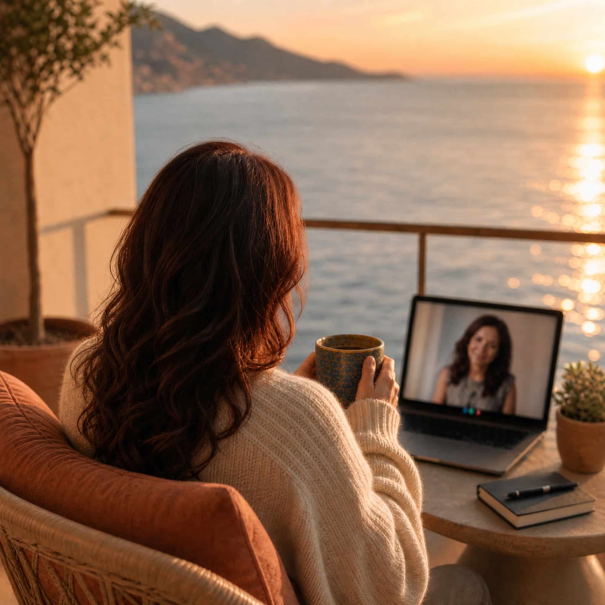 A relaxed online hypnotherapy session at home